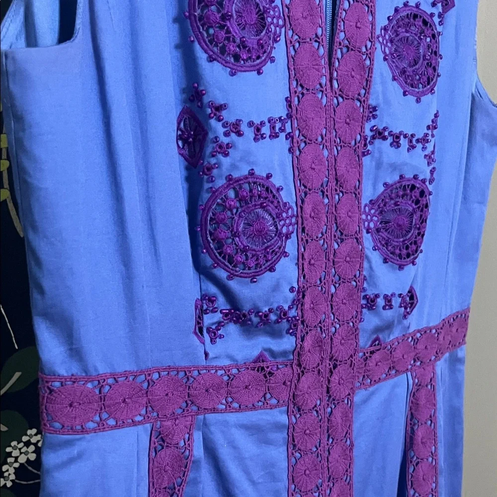 Nanette Lepore Blue and Purple Mini Dress Size 6 - Picture 5 of 9